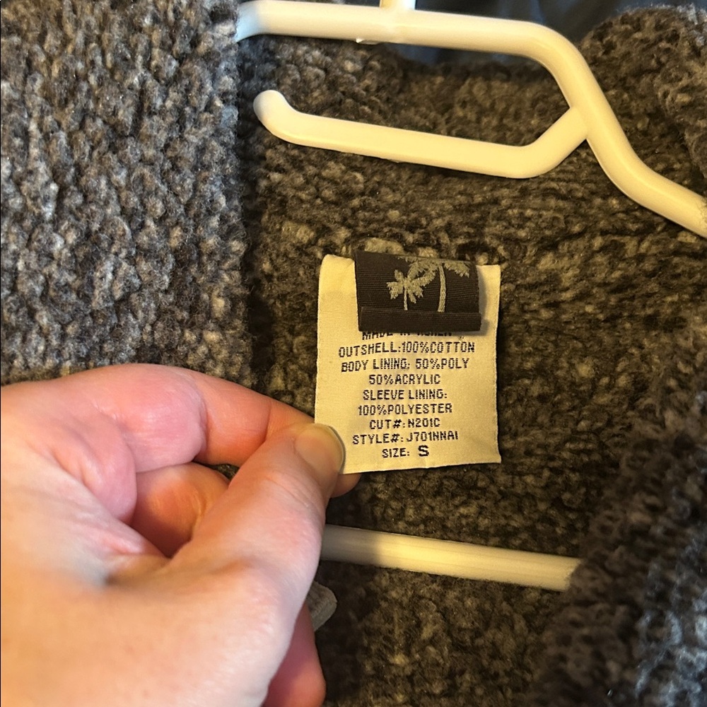 Billabong Light sky blue Corduroy Jacket with Gray Sherpa Collar - Picture 3 of 7